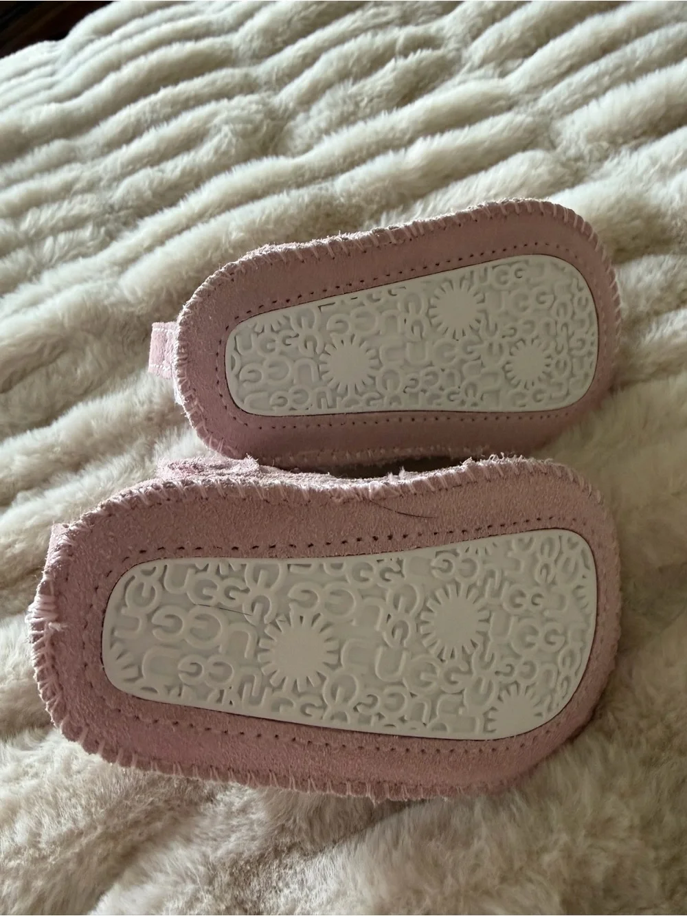 UGG Pink Fleece-Lined Baby Booties